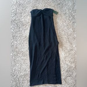 Strapless mid calf length dress
